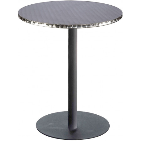 2304  Tavolo con base alta in acciaio grigio antracite, bianco, bronzo/ruggine, piano a scelta cliente