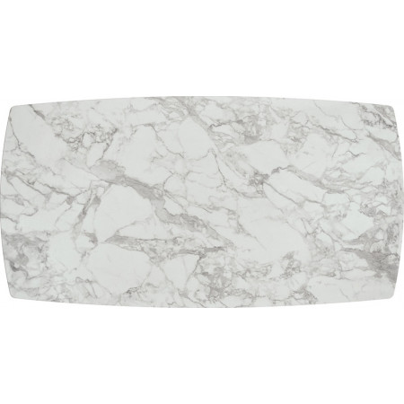 2306  Bronze metal table base, white marble effect ceramic top