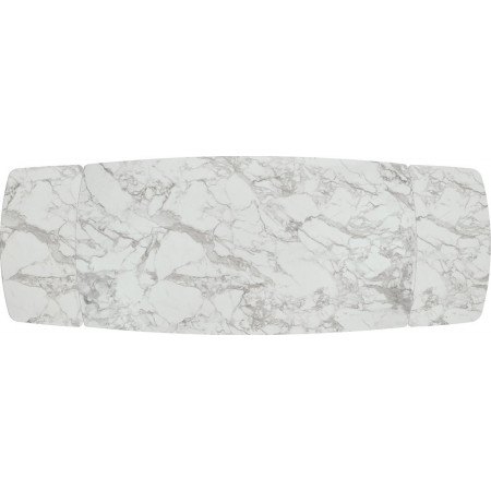 2307  Tavolo allungabile con base in metallo e piano in ceramica effetto marmo bianco