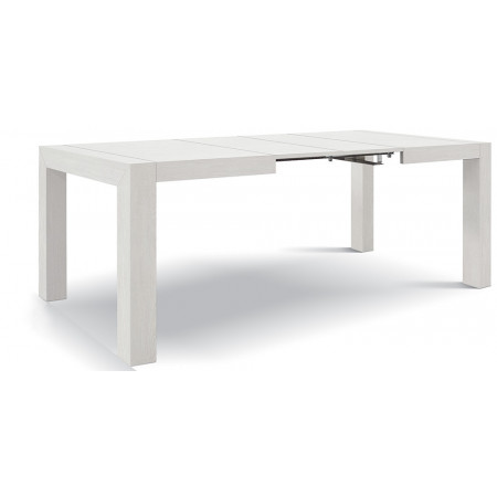 2315  Extending table with table base and top durmast, cement grey, or white finishes
