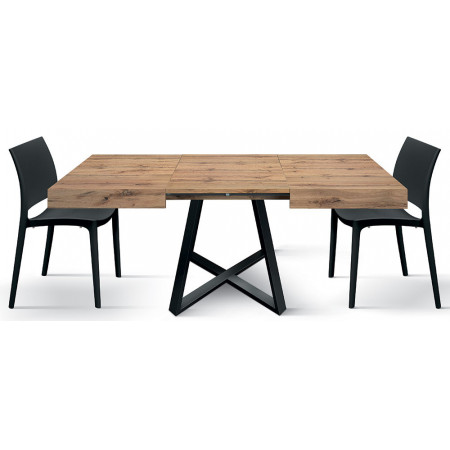 2317  Metal table base, durmast, cement grey, or white extending top