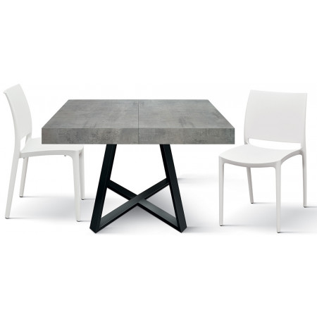 2317  Metal table base, durmast, cement grey, or white extending top