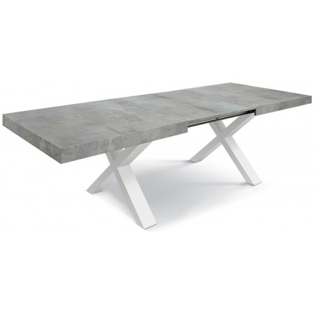 2323  White MDF table base, durmast, cement grey, or white ash wood melamine extending top