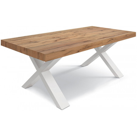 2323  White MDF table base, durmast, cement grey, or white ash wood melamine extending top