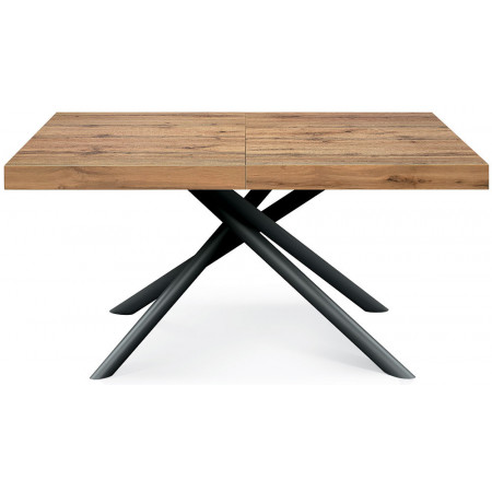 2325  Black or white metal table base, durmast wood extending top