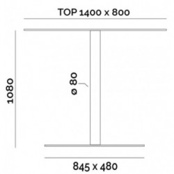 BT2161  Base tavolo cromata, inox, o nera, piano max cm 160