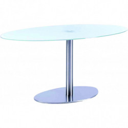 BT2161  Base tavolo cromata, inox, o nera, piano max cm 160