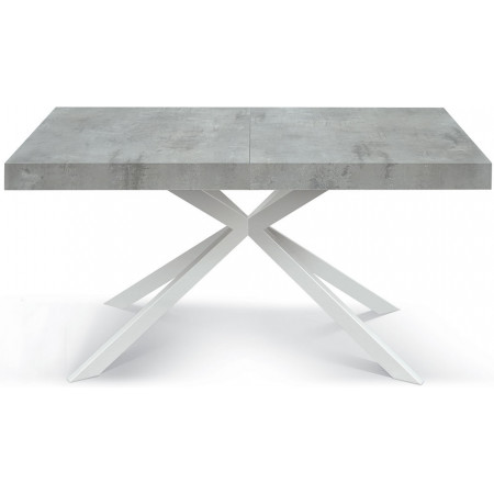 2331  Black or white metal table base, cement grey melamine extending top