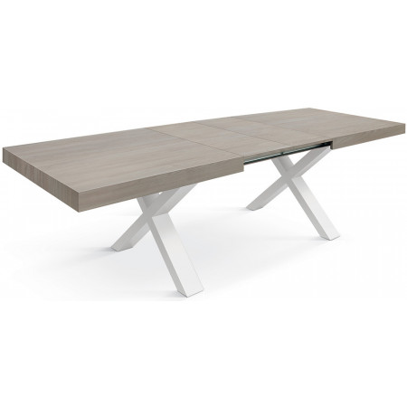 2334  Black or white MDF table base, pearl elm wood melamine extending top