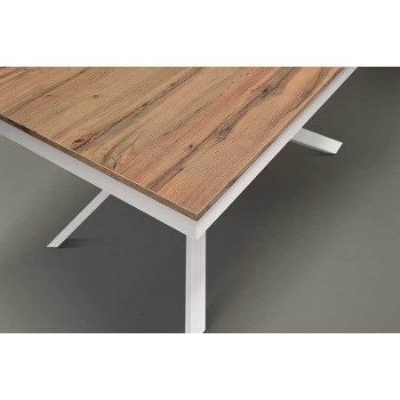 2336  Metal table base, durmast, white, or oxidized steel extending top