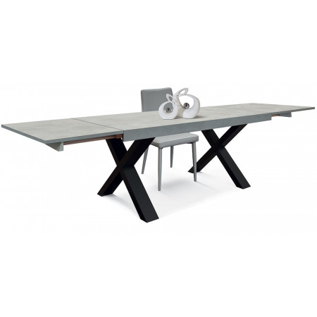 2340  Tavolo con base nera in MDF e piano finitura grigio cemento