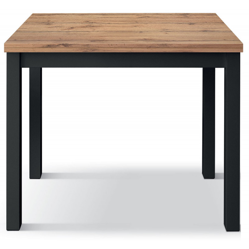 2343  Black wooden table base, folding or extending durmast wood table top