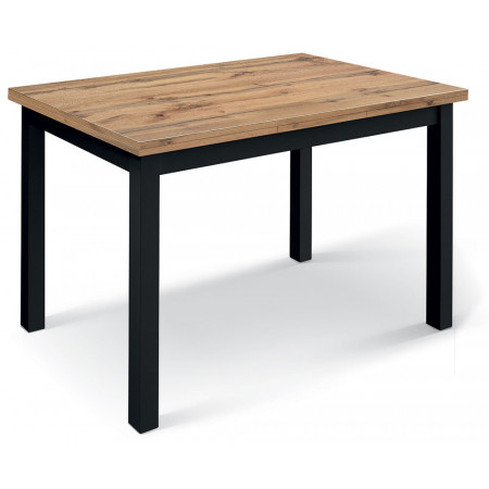 2343  Black wooden table base, folding or extending durmast wood table top
