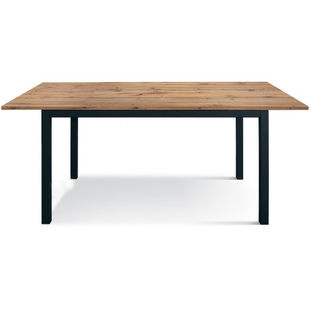 2347  White or black metal table base, durmast wood melamine extending top