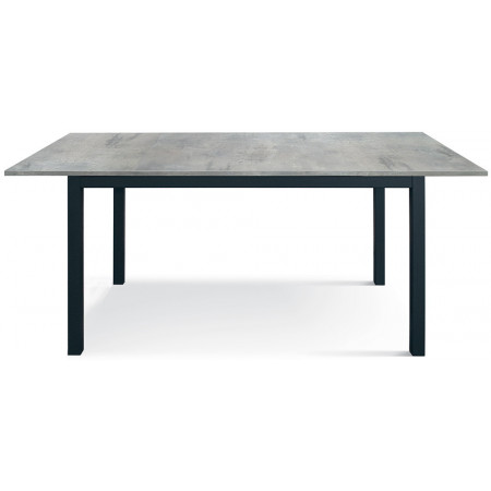2348  White or black metal table base, cement grey melamine extending top