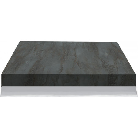 2350  Metal convertible coffee table base, durmast, oxidized steel, or cement grey extending top