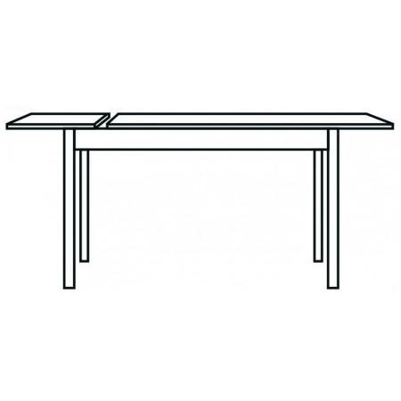 2351  Folding or extending table with metal base, white melamine marble effect top