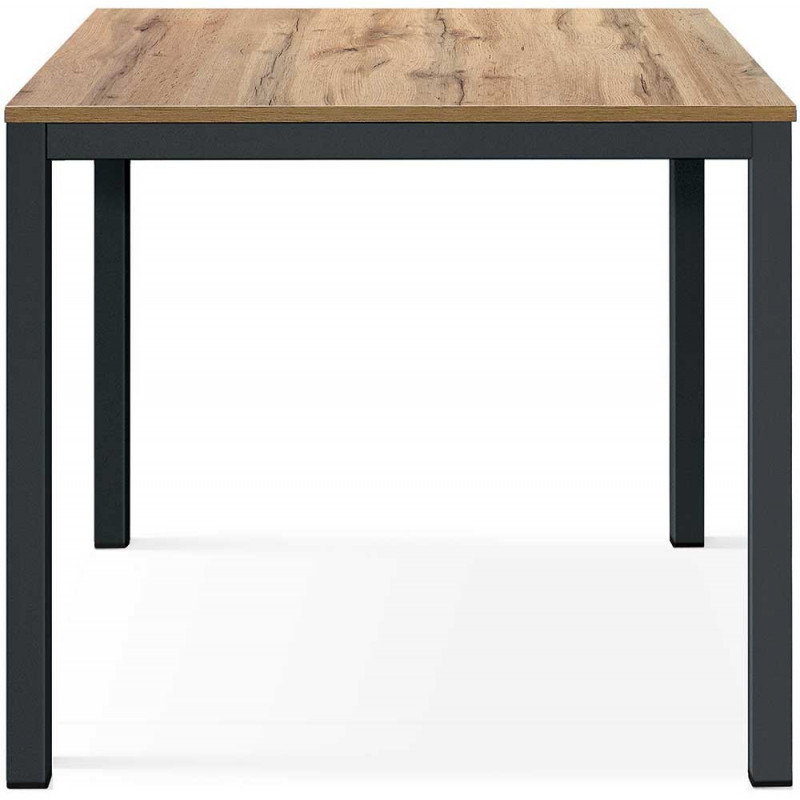 2365  Black metal table base, durmast, cement grey, or white fixed top