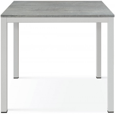2366  White metal table base, durmast, cement grey, or white fixed top