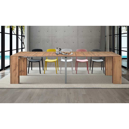 2368  Tavolo-consolle in melaminico rovere, bianco, cemento, o olmo