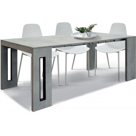 2370  Cement grey melamine finished extending console table