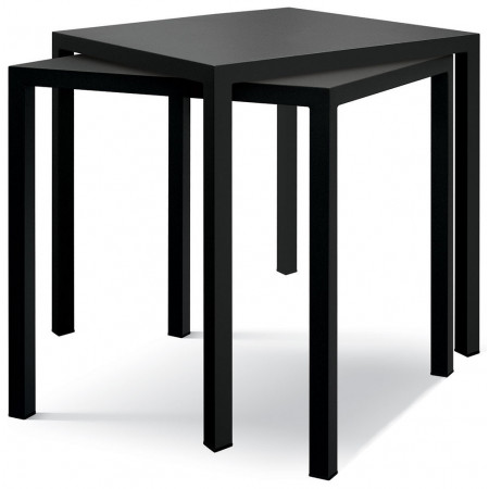 2372  Tavolino bar impilabile in metallo finitura grigio antracite