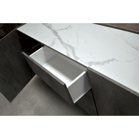 2380 Mobile credenza 2 ante+3 cassetti in melaminico acciaio ossidato