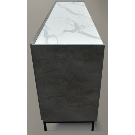 2381  Cement grey melamine 2 doors+3 drawers sideboard furniture
