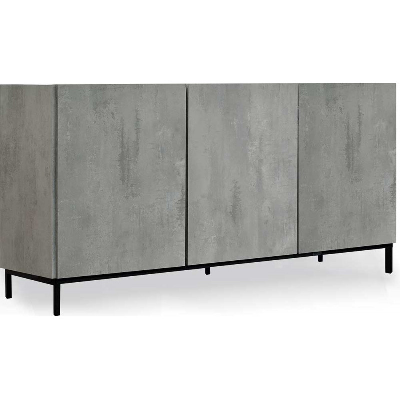 2383 Mobile credenza 3 ante ammortizzate in melaminico grigio cemento