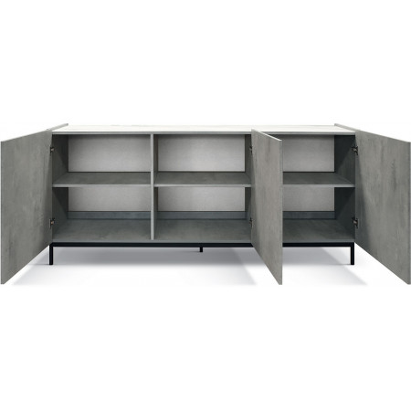 2383  Cement grey melamine 3 amortized doors sideboard furniture