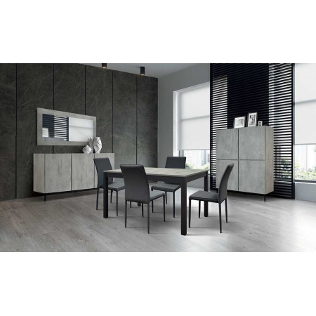 2383 Mobile credenza 3 ante ammortizzate in melaminico grigio cemento