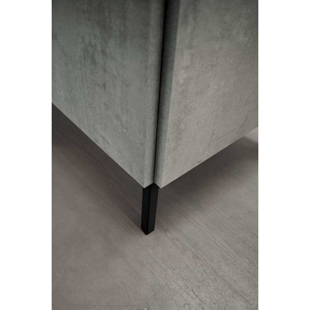 2384 Armadietto 4 ante ammortizzate in melaminico grigio cemento, piano effetto marmo bianco
