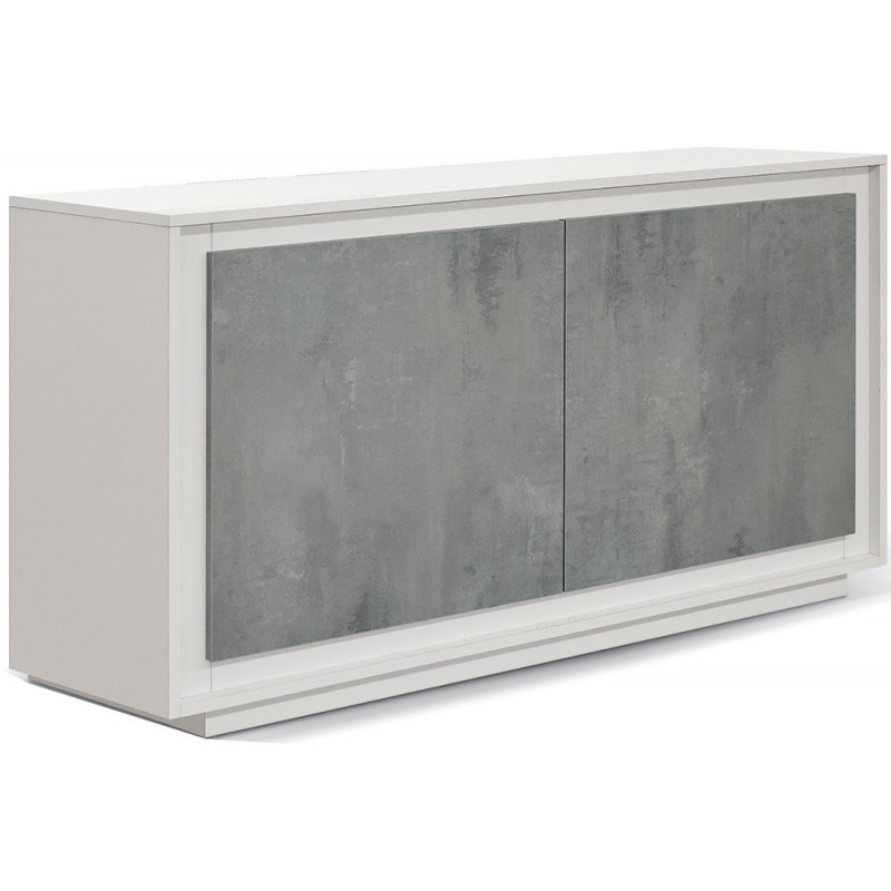 2388  Mobile credenza con 2 o 3 ante in melaminico bicolore bianco/grigio cemento
