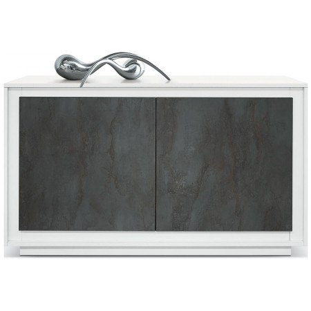 2389  Mobile credenza con 2 o 3 ante in melaminico bicolore bianco/acciaio ossidato