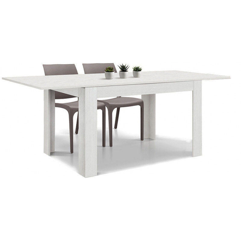 2400  White ash wood melamine veneered table base and extending top