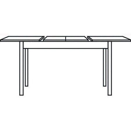 2396  White lacquered table base, durmast wood veneered extending top