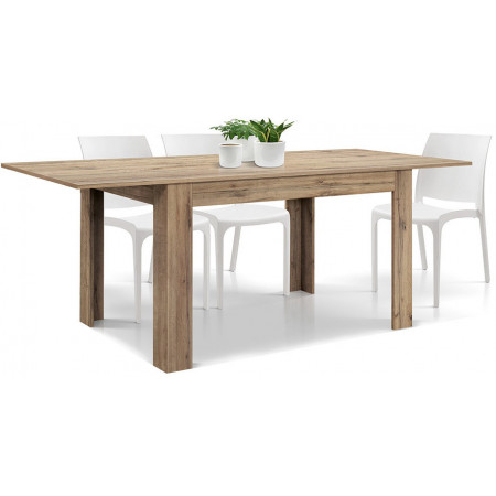 2402  Tavolo allungabile con base e piano in melaminico rovere