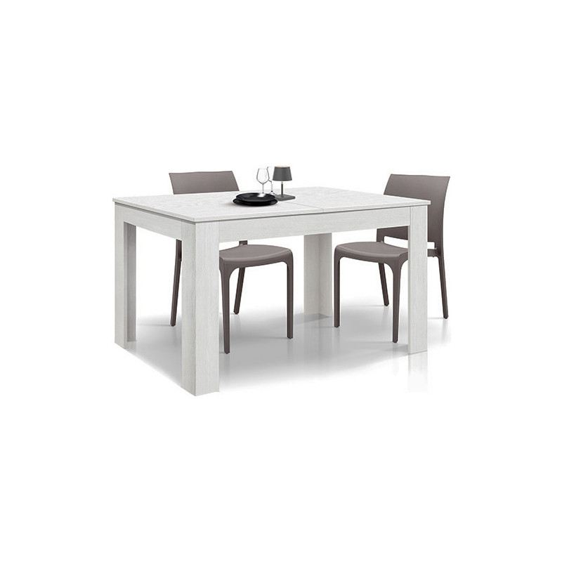 2405  Tavolo allungabile con base e piano in melaminico frassino bianco