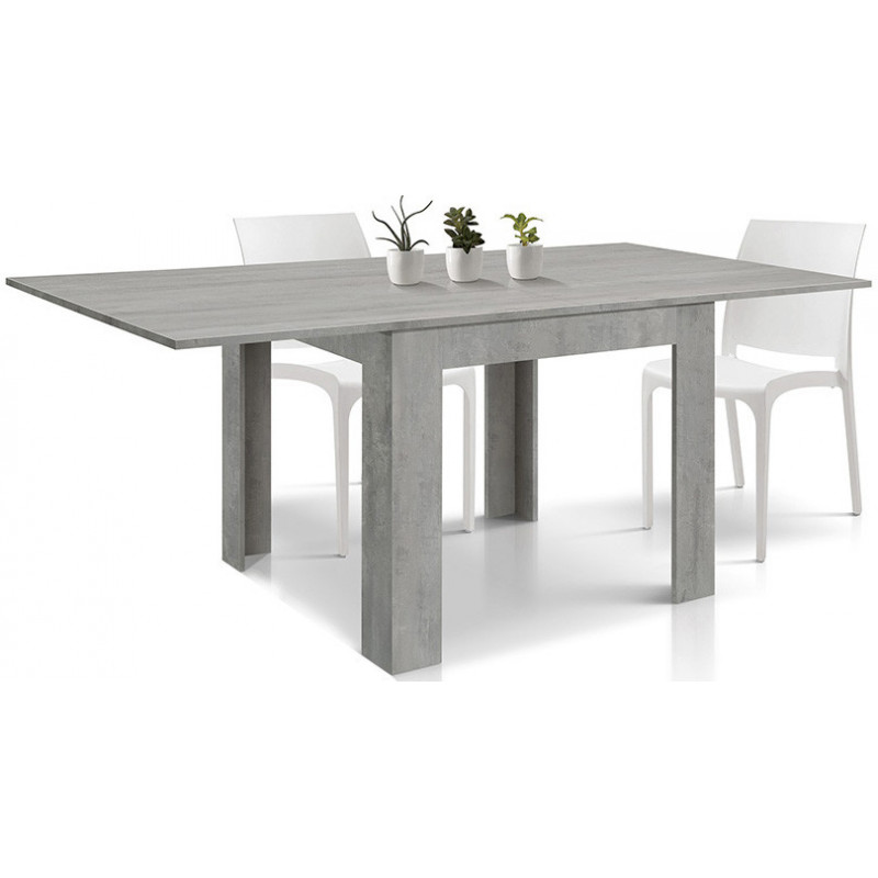 2408  Folding table with cement grey melamine veneered table base and top
