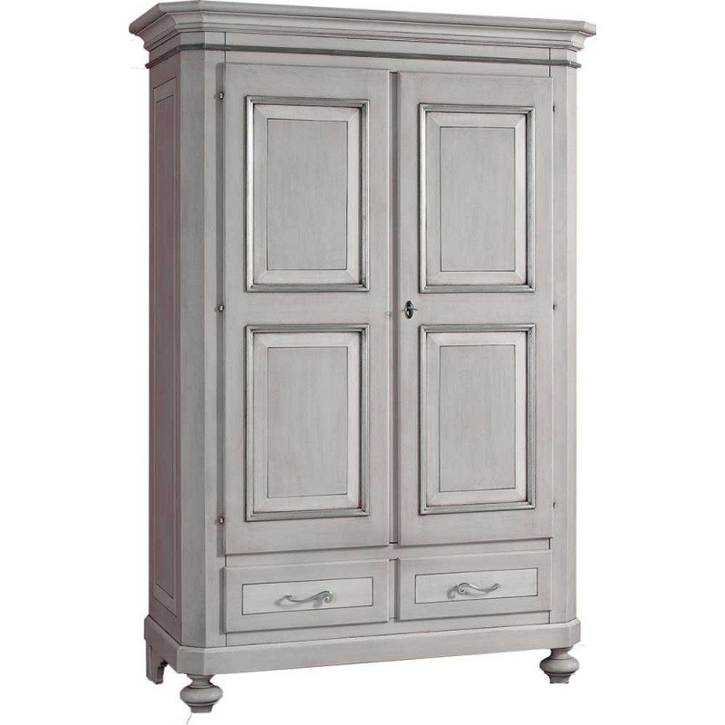 2415  Raw or finished wooden 2 doors and 2 drawers wardrobe, finishes to customer choice