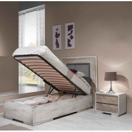 2422  Raw or finished wooden single container bed, finishes to customer choice