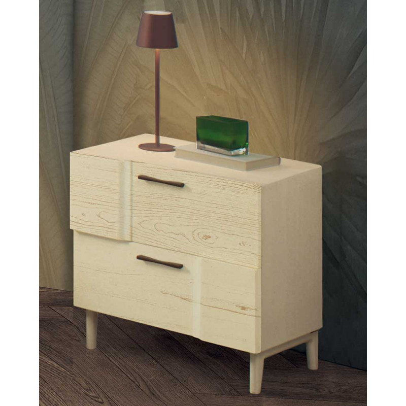 2425  Raw or finished wooden night stand 2 drawers, finishes to customer choice