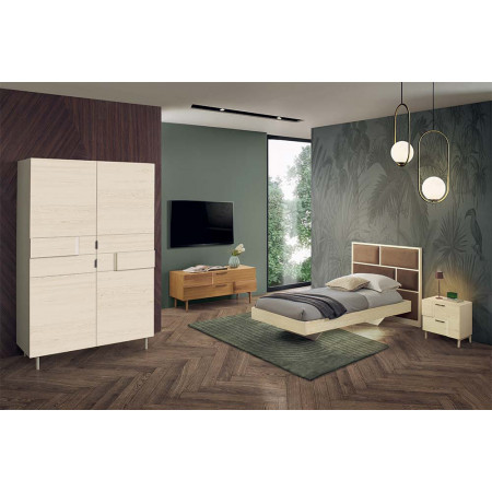 2427  Raw or finished wooden 2 doors wardrobe, finishes to customer choice