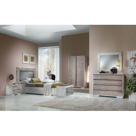 2422  Letto singolo con contenitore in legno grezzo o finito, finiture a scelta cliente