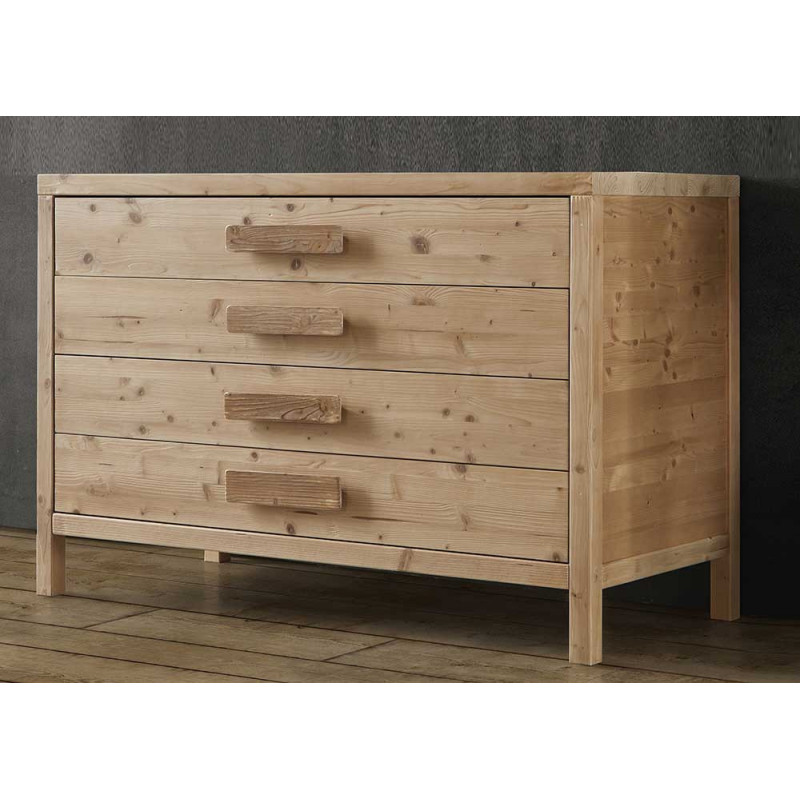 2434  Comò 4 cassetti in legno grezzo o finito, finiture a scelta cliente