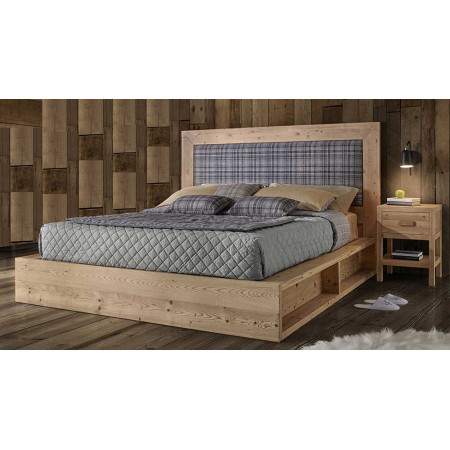 2435  Letto matrimoniale in legno grezzo o finito, finiture a scelta cliente