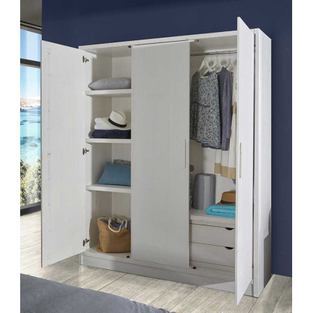 2436  Raw or finished wooden 3 doors wardrobe, finishes to customer choice