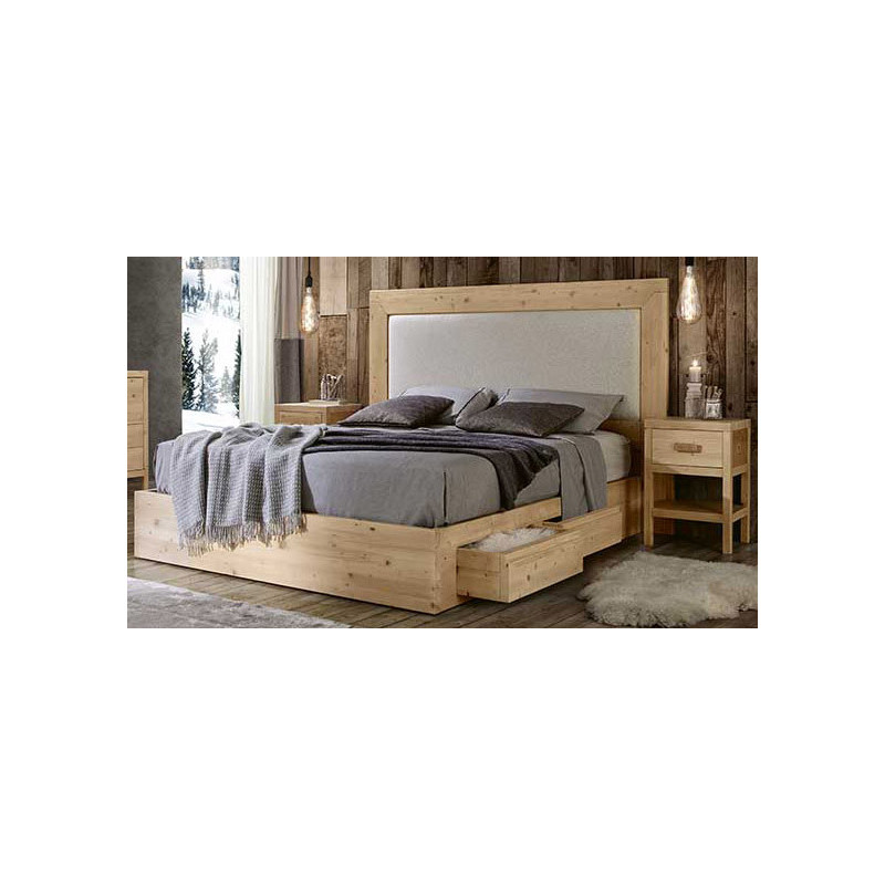 2432  Letto matrimoniale in legno grezzo o finito, finiture a scelta cliente