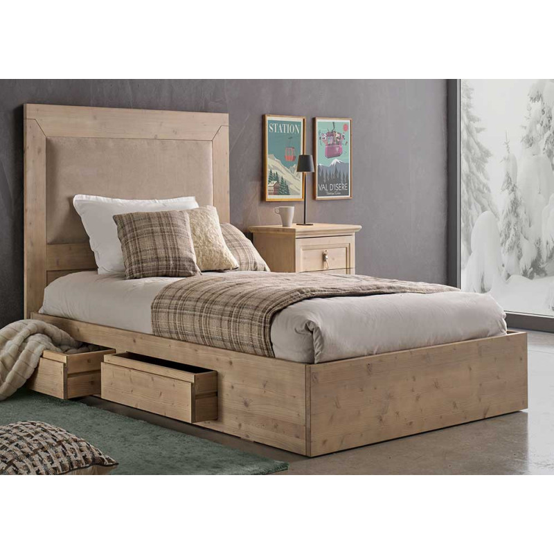 2442  Raw or finished wooden queen size bed, finishes to customer choice