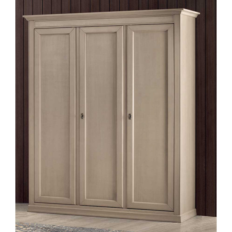 2446  Raw or finished wooden 3 doors wardrobe, finishes to customer choice